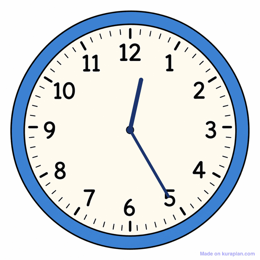 Clock Face — 12:25 (Twenty-Five Past 12)