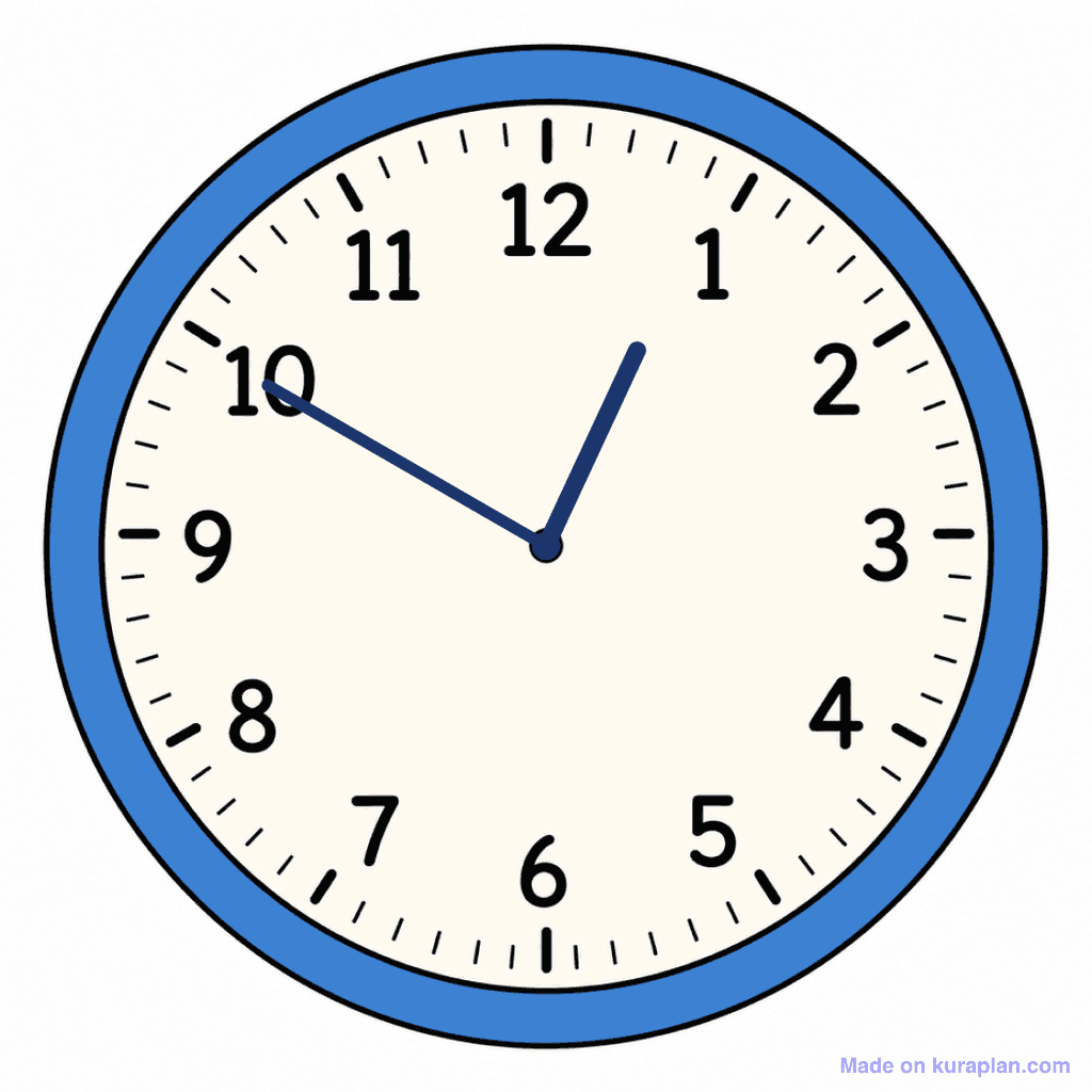 Clock Face — 12:50 (Ten To 1)