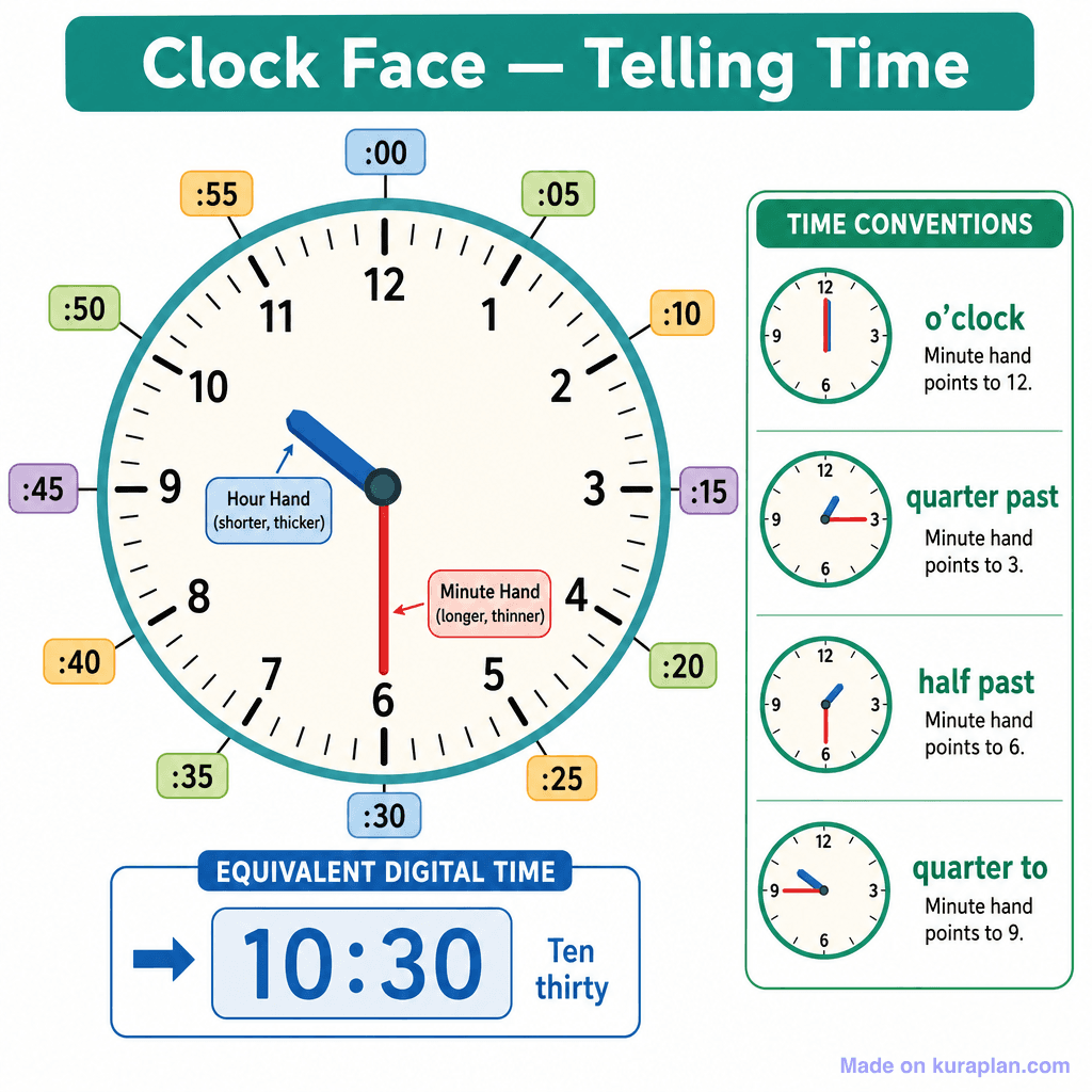 Clock Face — Telling Time (simple)