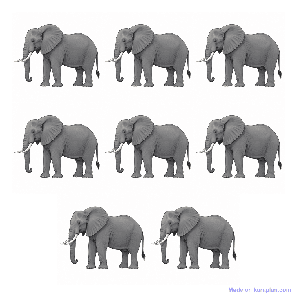 Collection — 8 elephants
