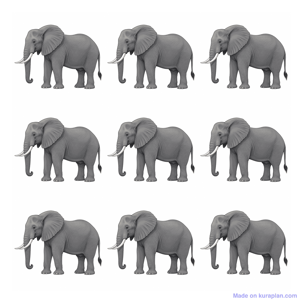 Collection — 9 elephants