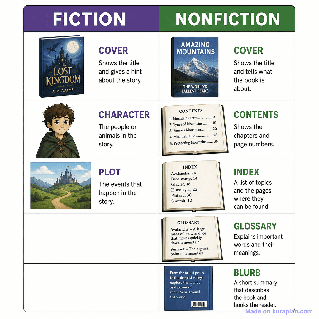 Comprehension Fiction Vs Nonfiction Features