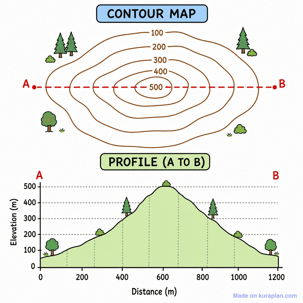 Contour Cross Section Diagram