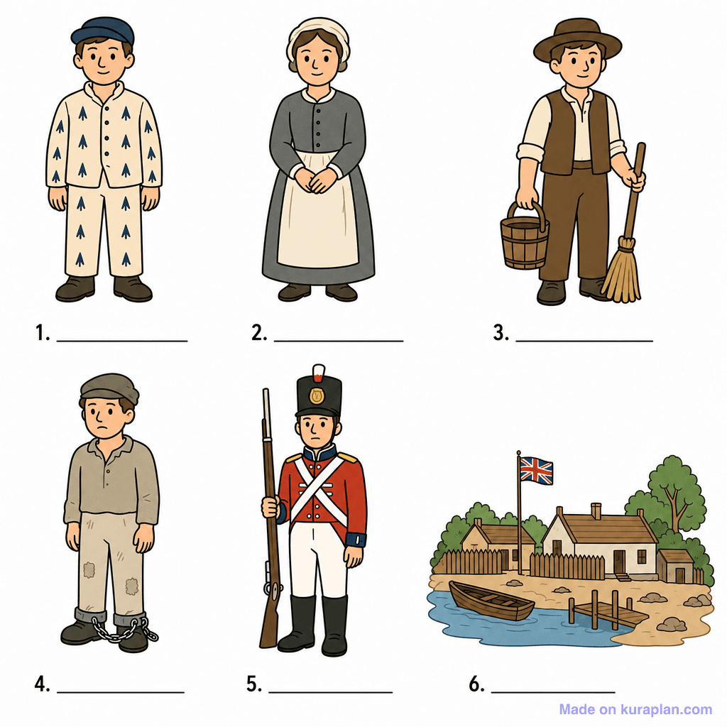 Convicts & Early Sydney Penal Colony Uniforms (simple, unlabeled)