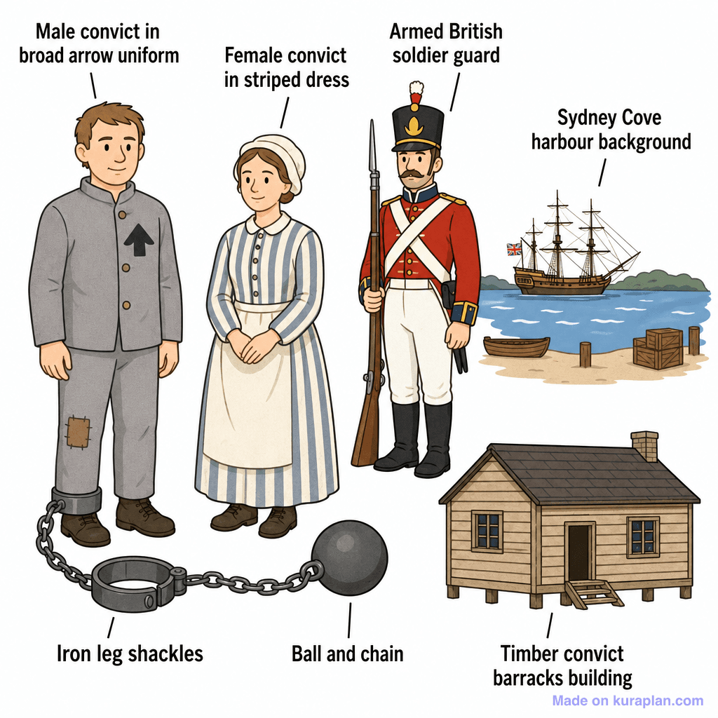 Convicts in Early Sydney – Penal Colony Life & Uniforms (simple)