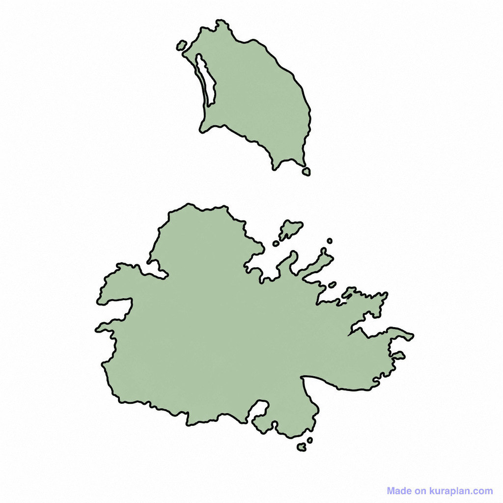 Antigua and Barbuda Map Outline