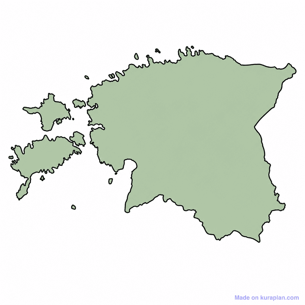 Estonia Map Outline