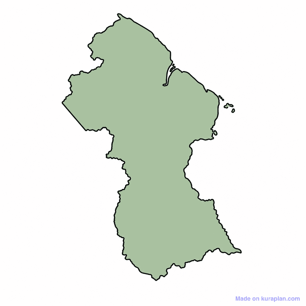 Guyana Map Outline