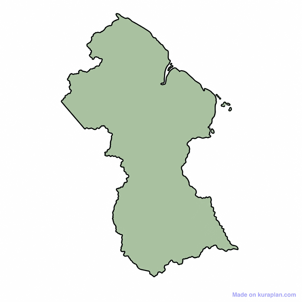 Guyana Map Outline