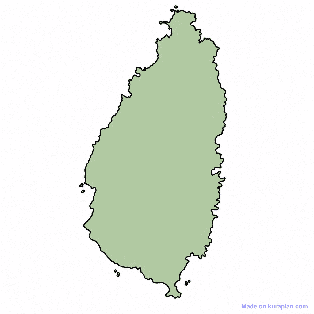 Saint Lucia Map Outline