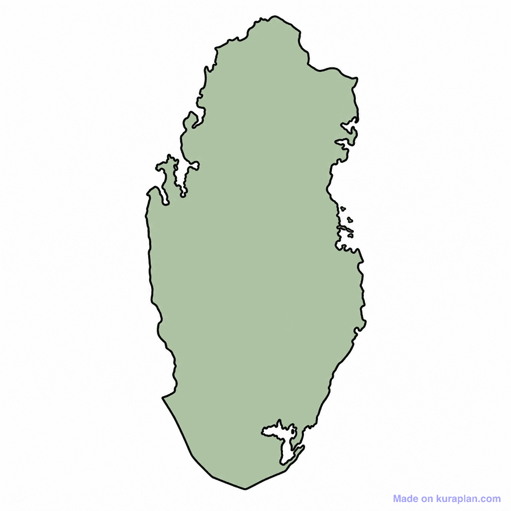 Qatar Map Outline