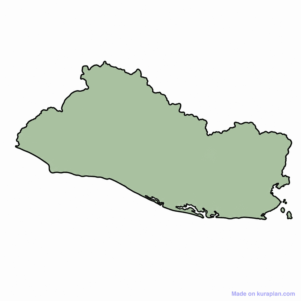 El Salvador Map Outline