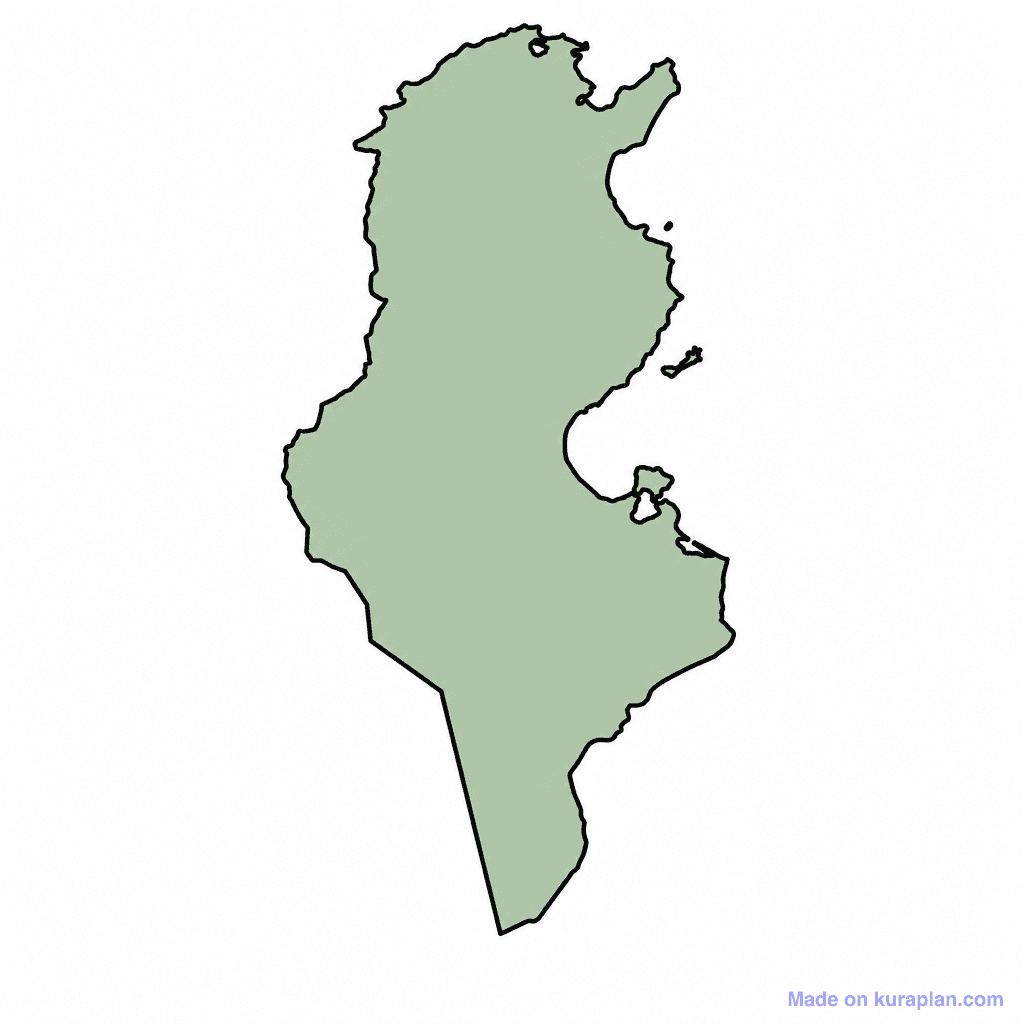 Tunisia Map Outline