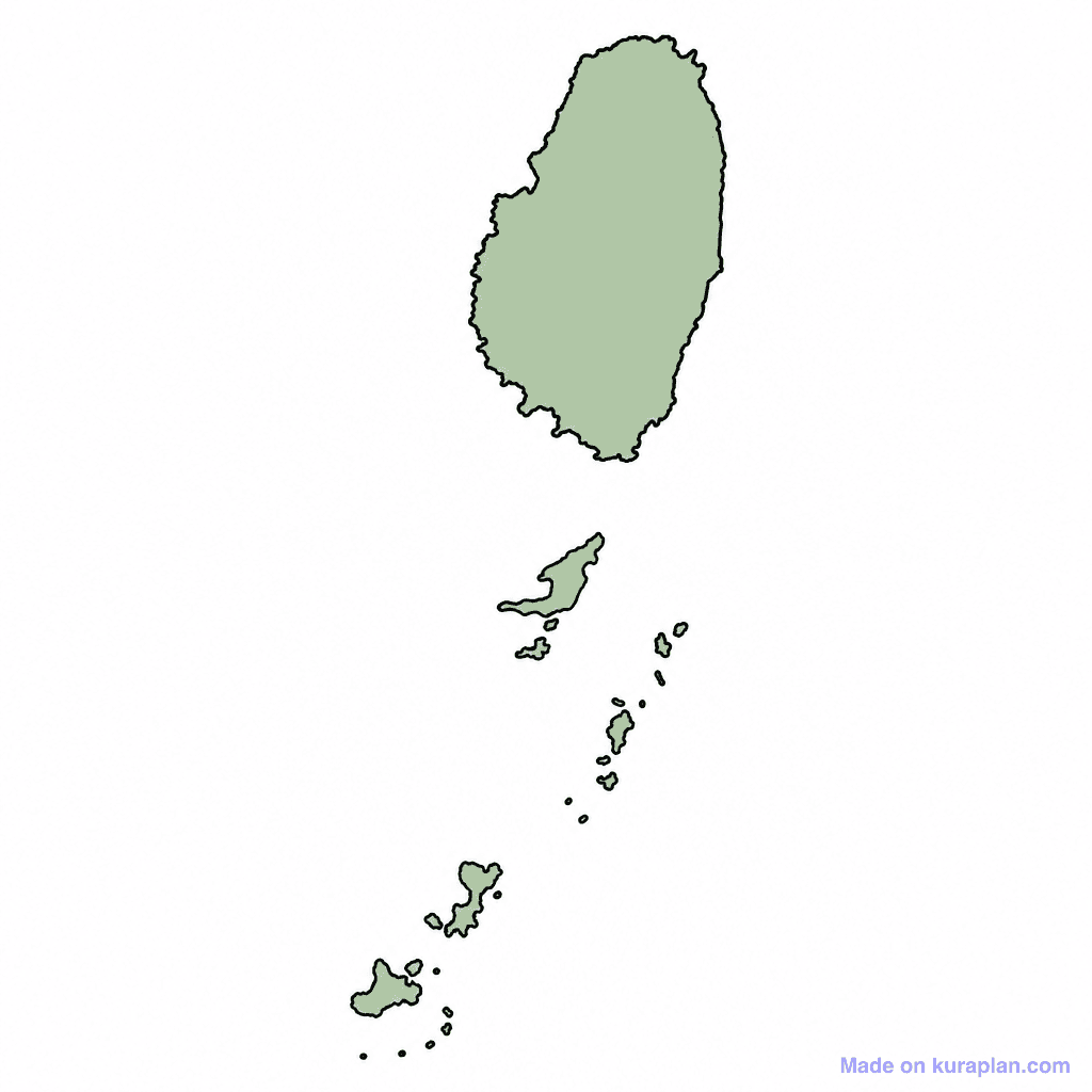Saint Vincent and the Grenadines Map Outline
