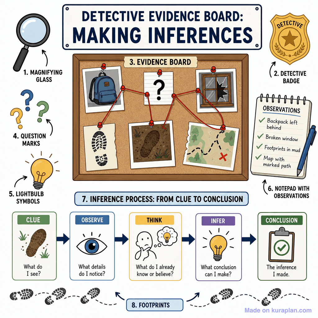 Detective Evidence Board: Making Inferences (detailed)