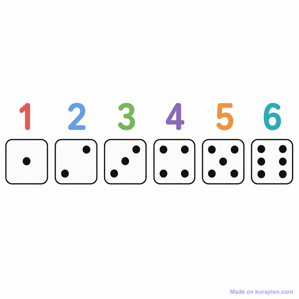 Dice Faces 1 to 6 (simple)
