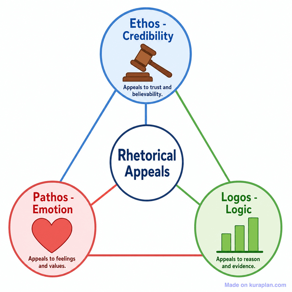 Ethos, Pathos & Logos – Rhetorical Triangle (simple)