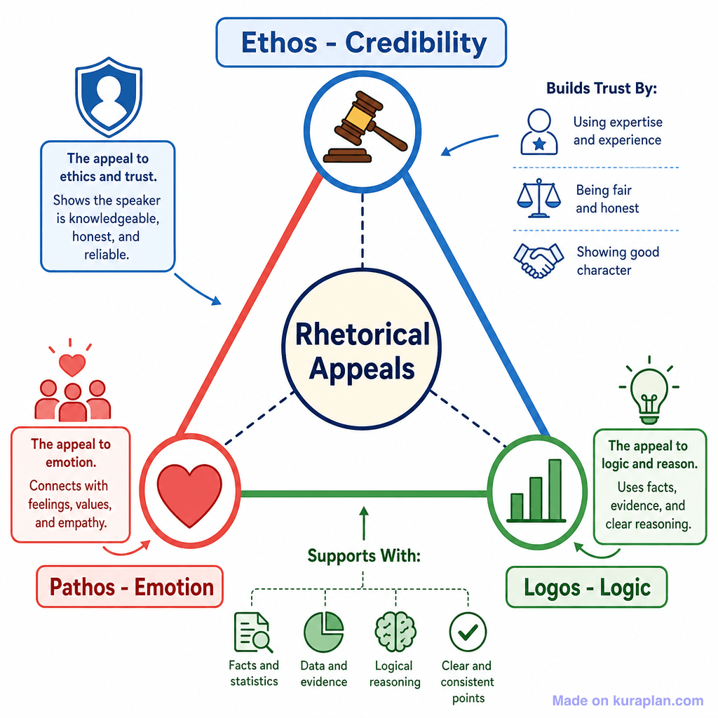 Ethos, Pathos & Logos – Rhetorical Triangle (detailed)