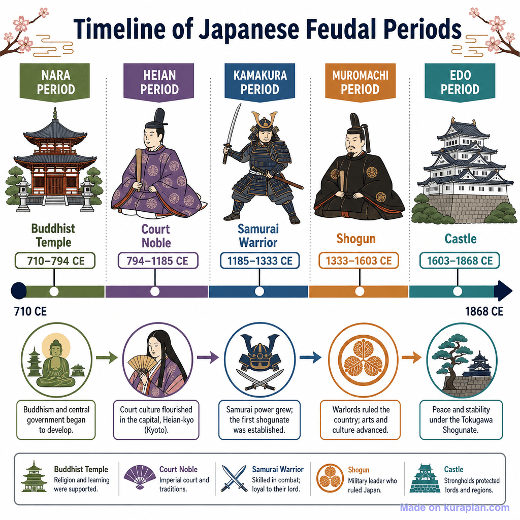 Timeline of Japanese Feudal Periods (detailed)