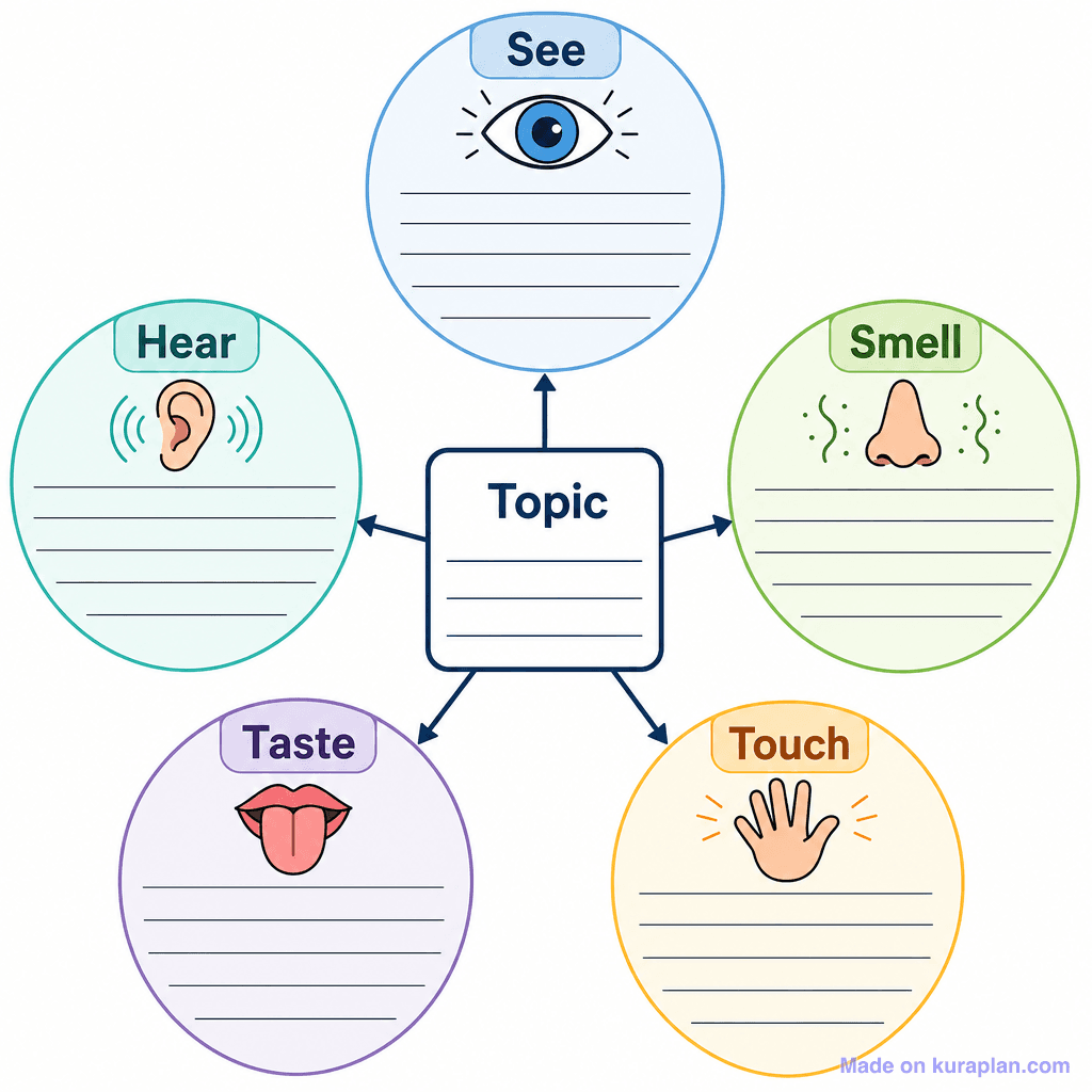 Five Senses Descriptive Writing Planner (detailed)