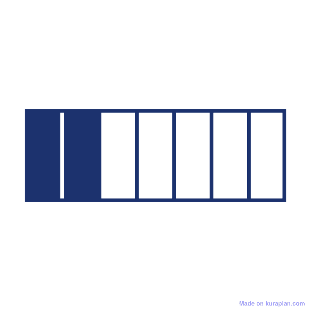 Fraction Bar — 2/7 (two sevenths)