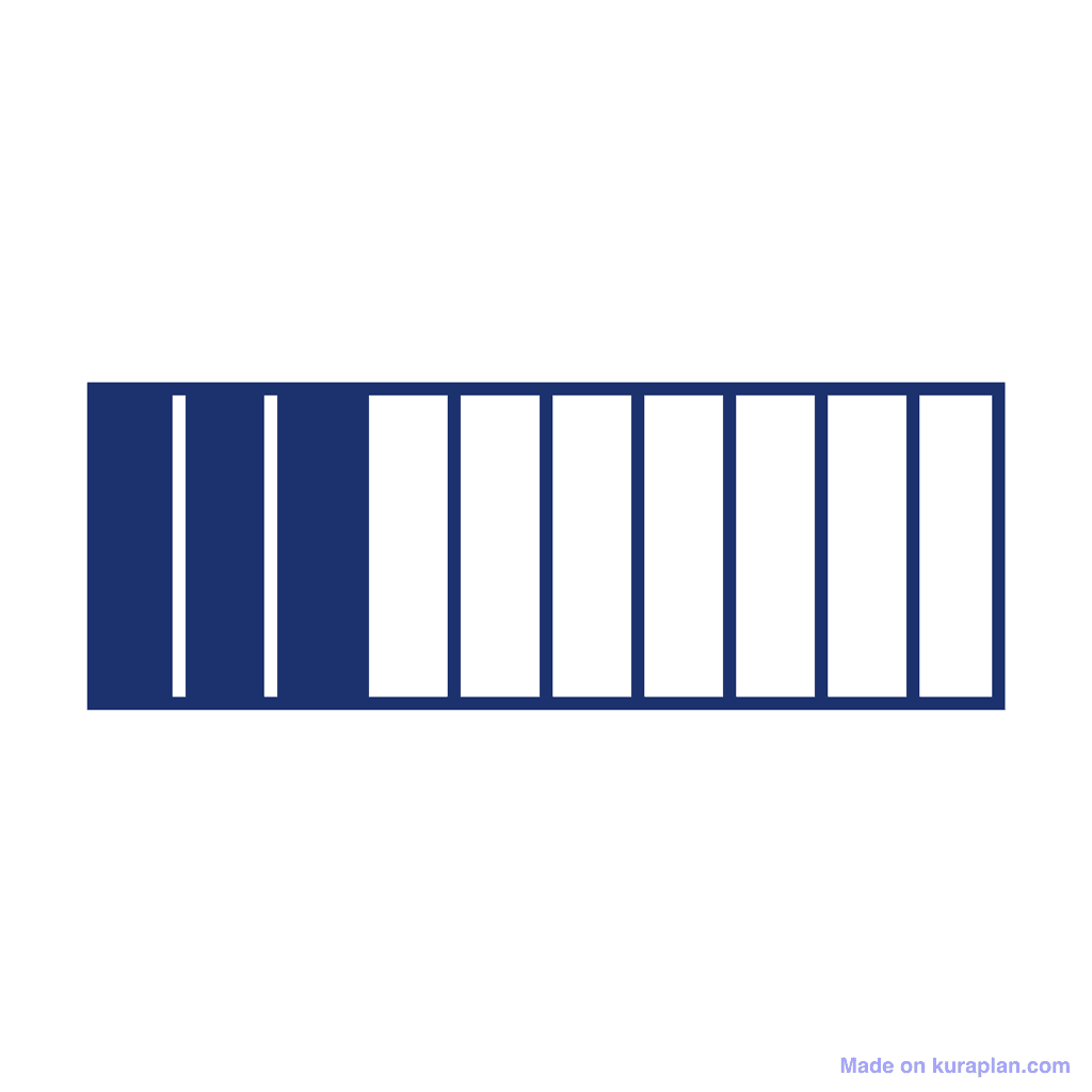 Fraction Bar — 3/10 (three tenths)