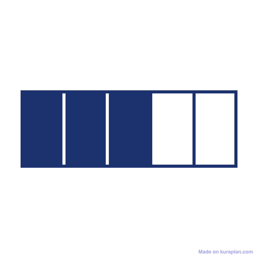 Fraction Bar — 3/5 (three fifths)