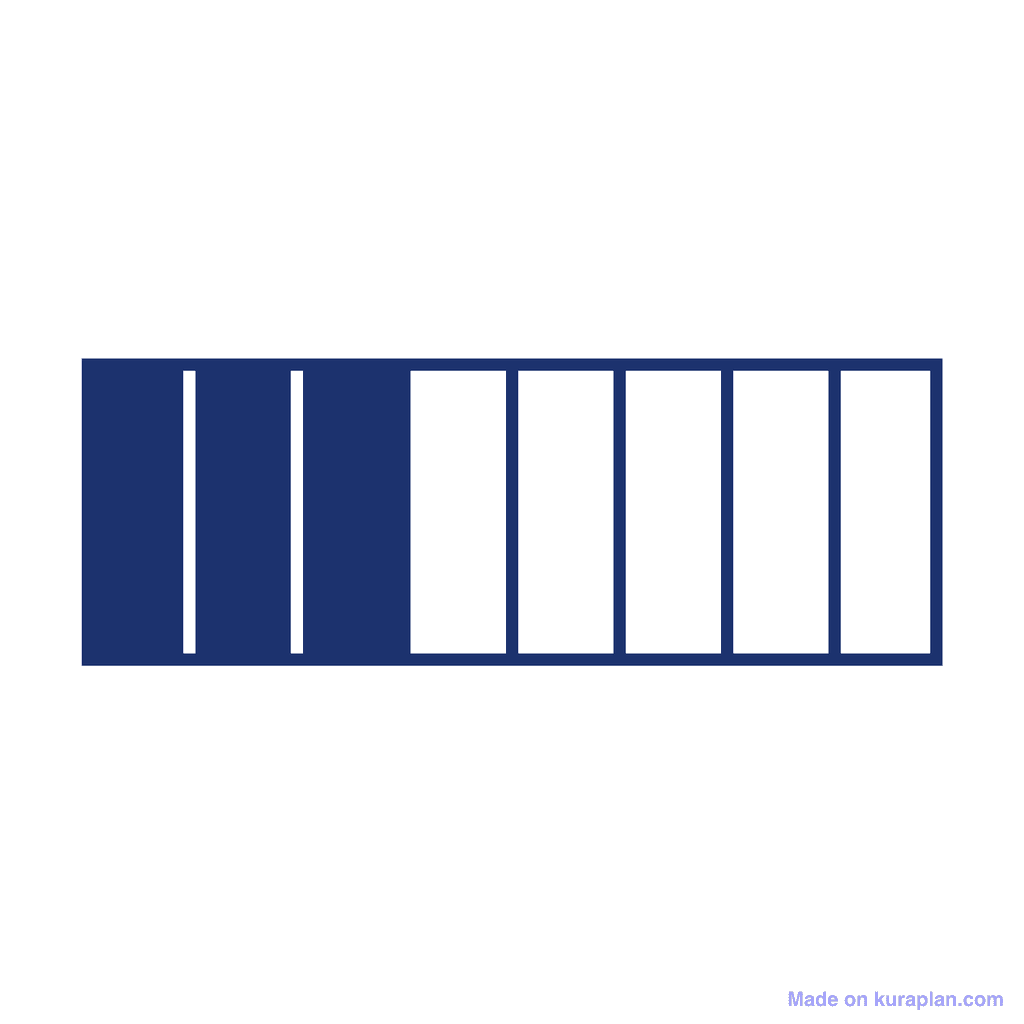 Fraction Bar — 3/8 (three eighths)