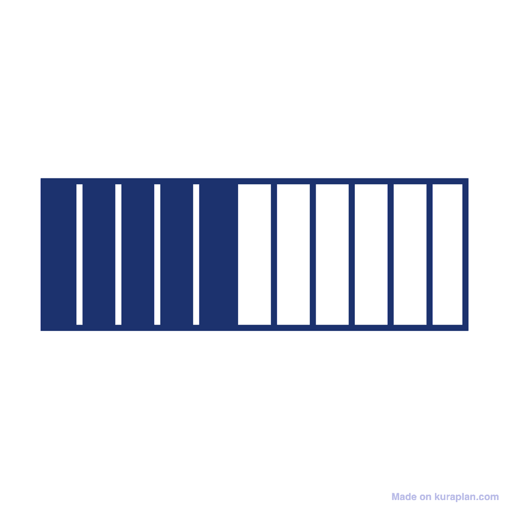 Fraction Bar — 5/11 (five elevenths)