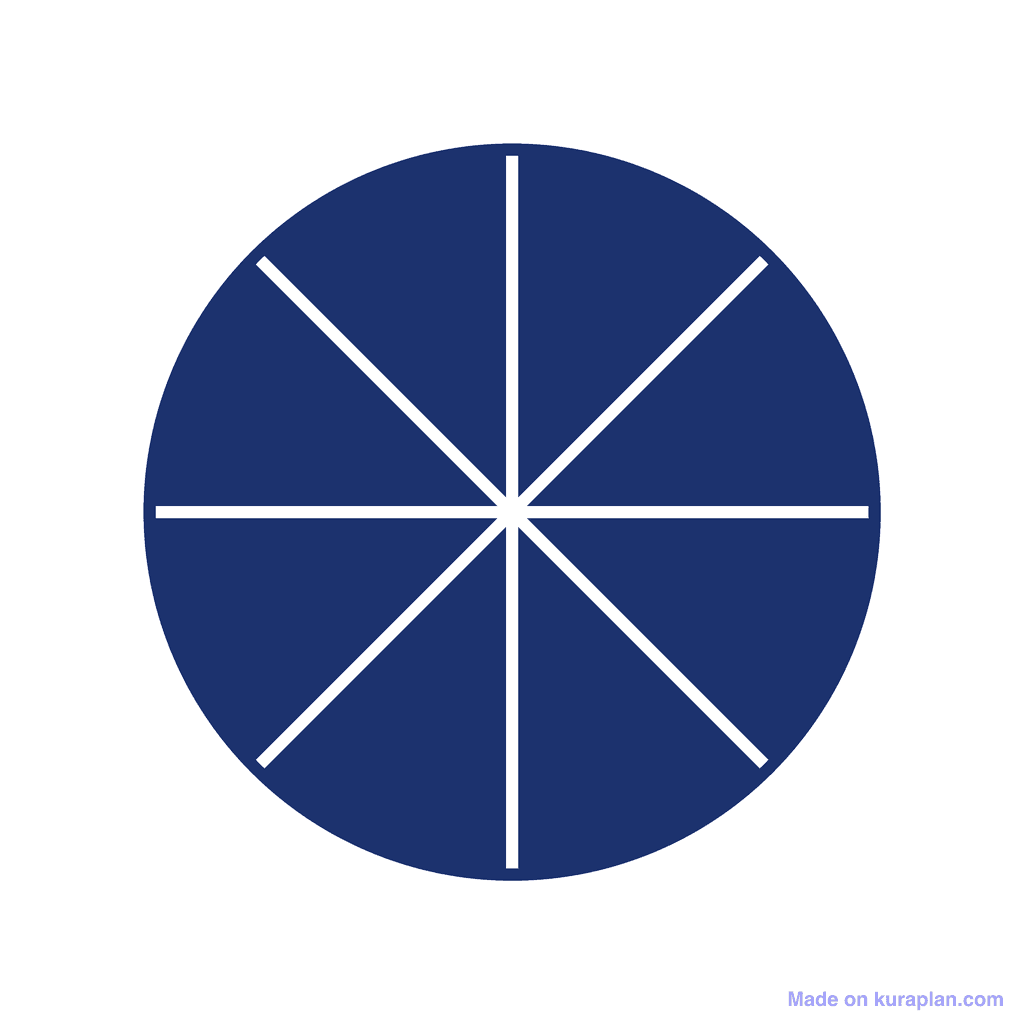Fraction Circle — 8/8 (one whole)