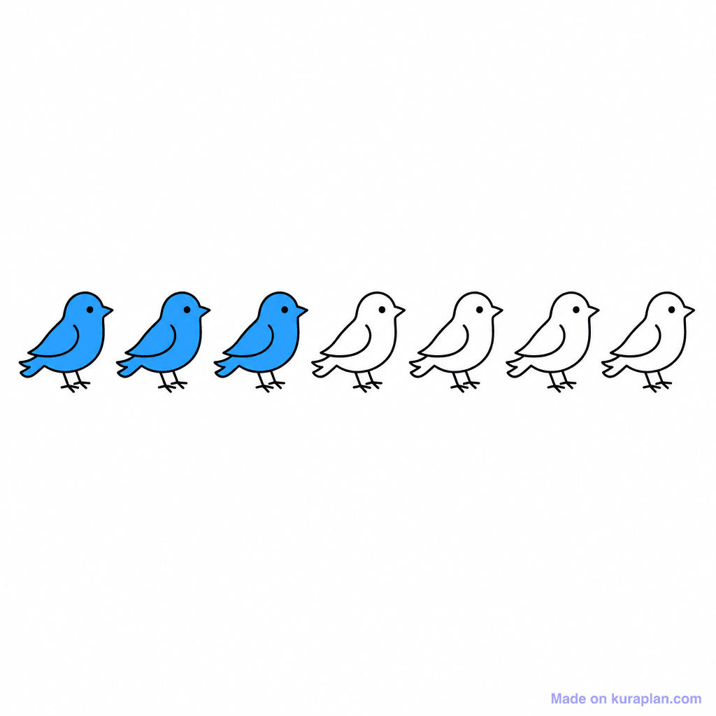 Fraction Set: 3 of 7 Birds