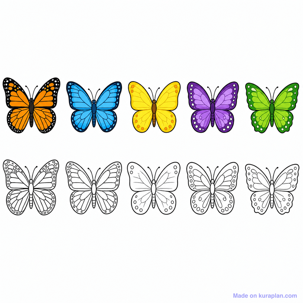 Fraction Set: 5 of 9 Butterflies