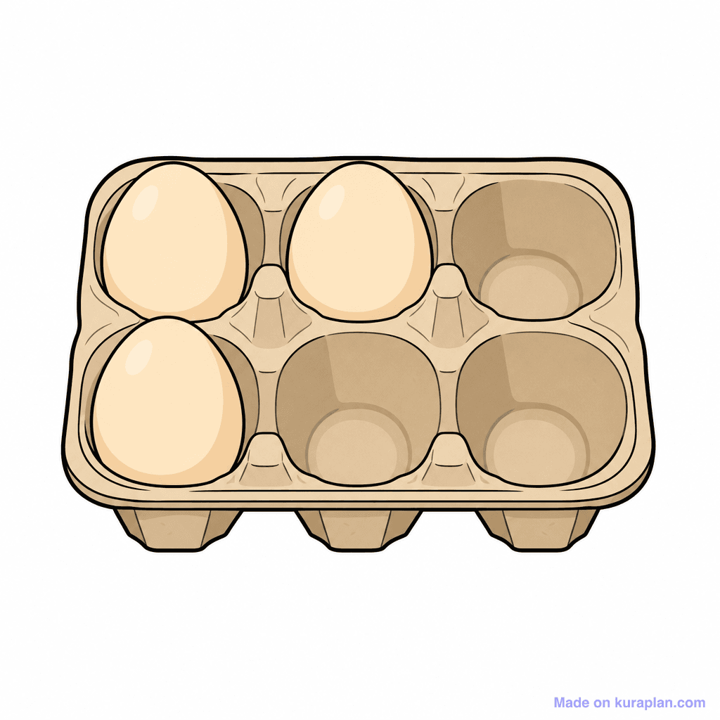 Fraction Set: 3 of 6 Eggs