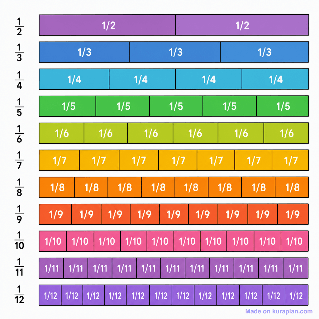 Fractions — Bar/Rectangle Models illustration sample