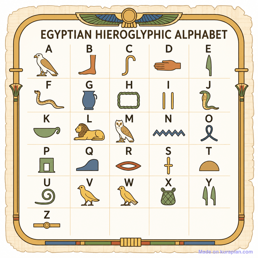 Egyptian Hieroglyphic Alphabet (simple)