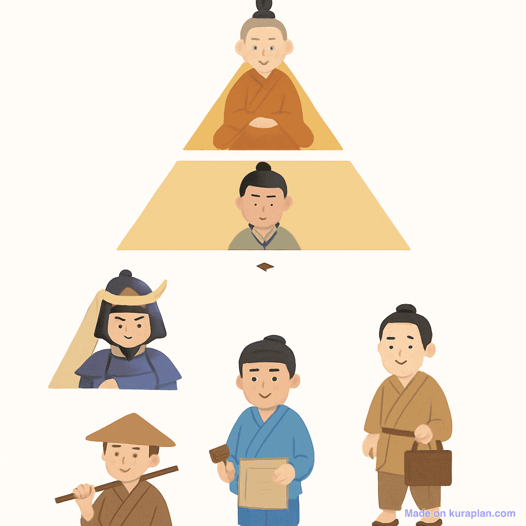 Feudal Japan social hierarchy pyramid