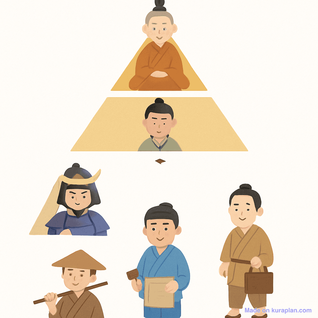 Feudal Japan social hierarchy pyramid