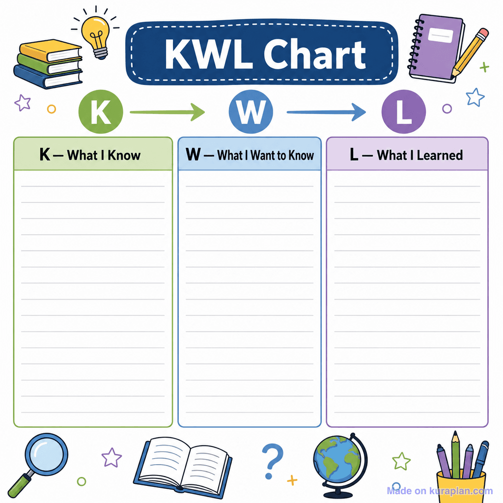 KWL Chart Template (detailed)