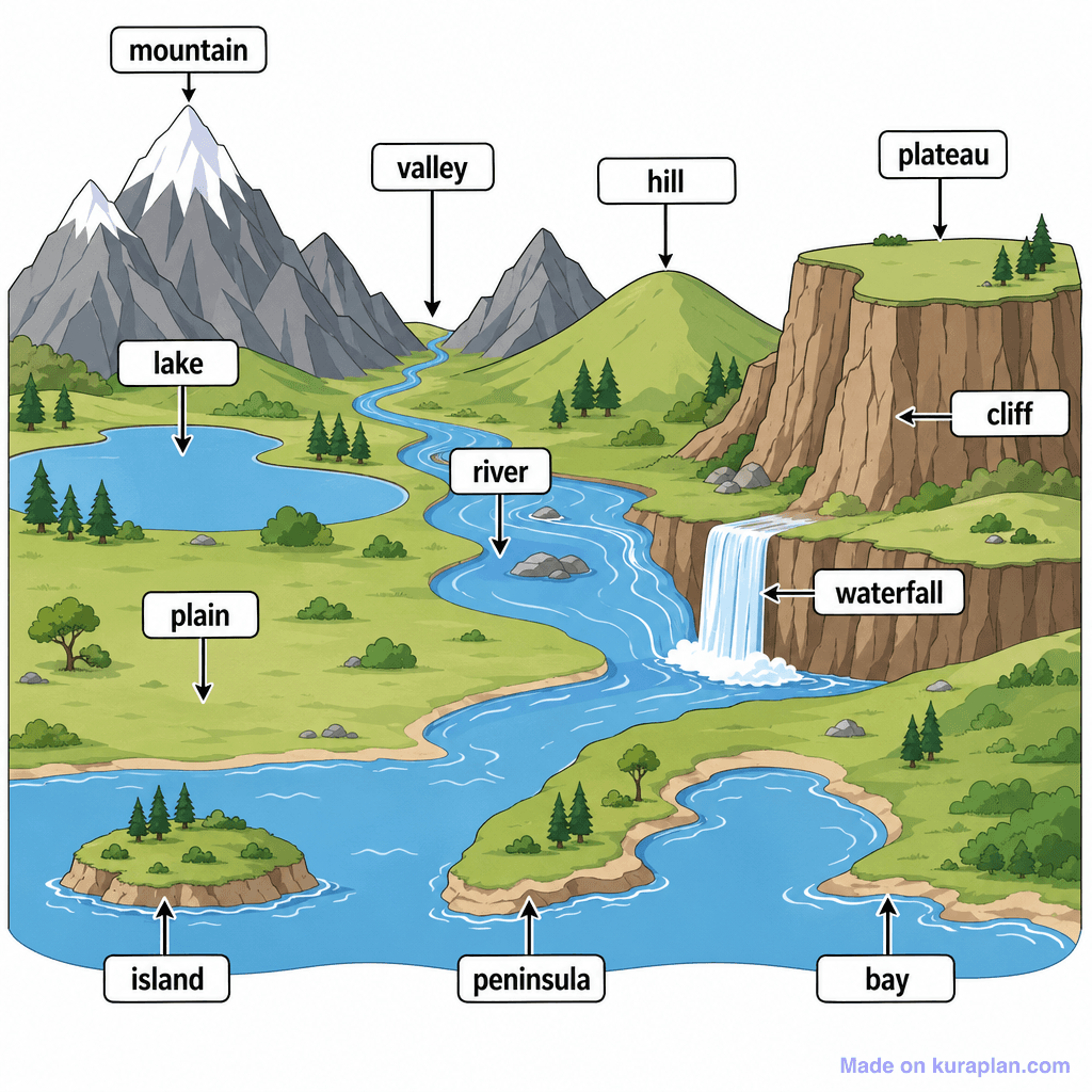 Landforms Reference Diagram (detailed)
