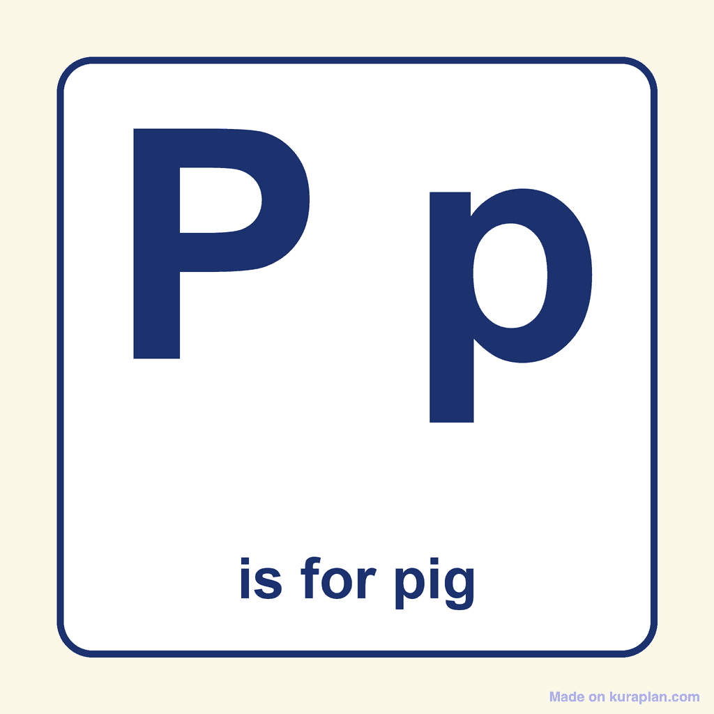 Letter Card — Pp (pig)