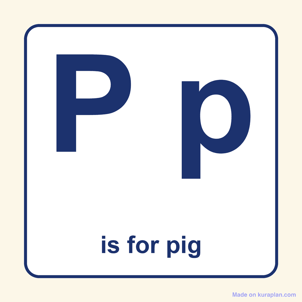 Letter Card — Pp (pig)
