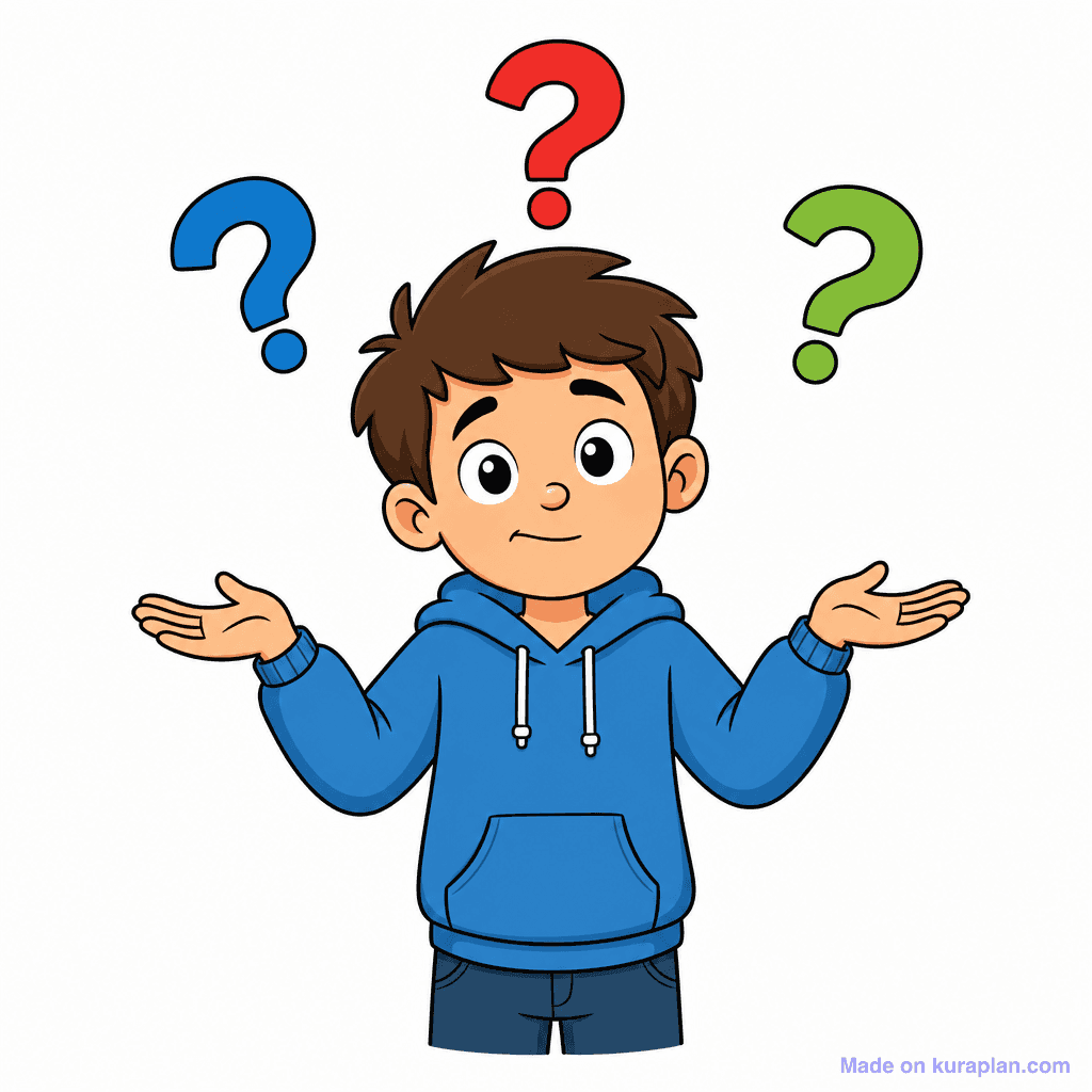 Mascot Kid Confused Question Marks