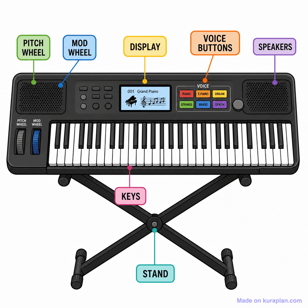 Music Keyboard Labelled