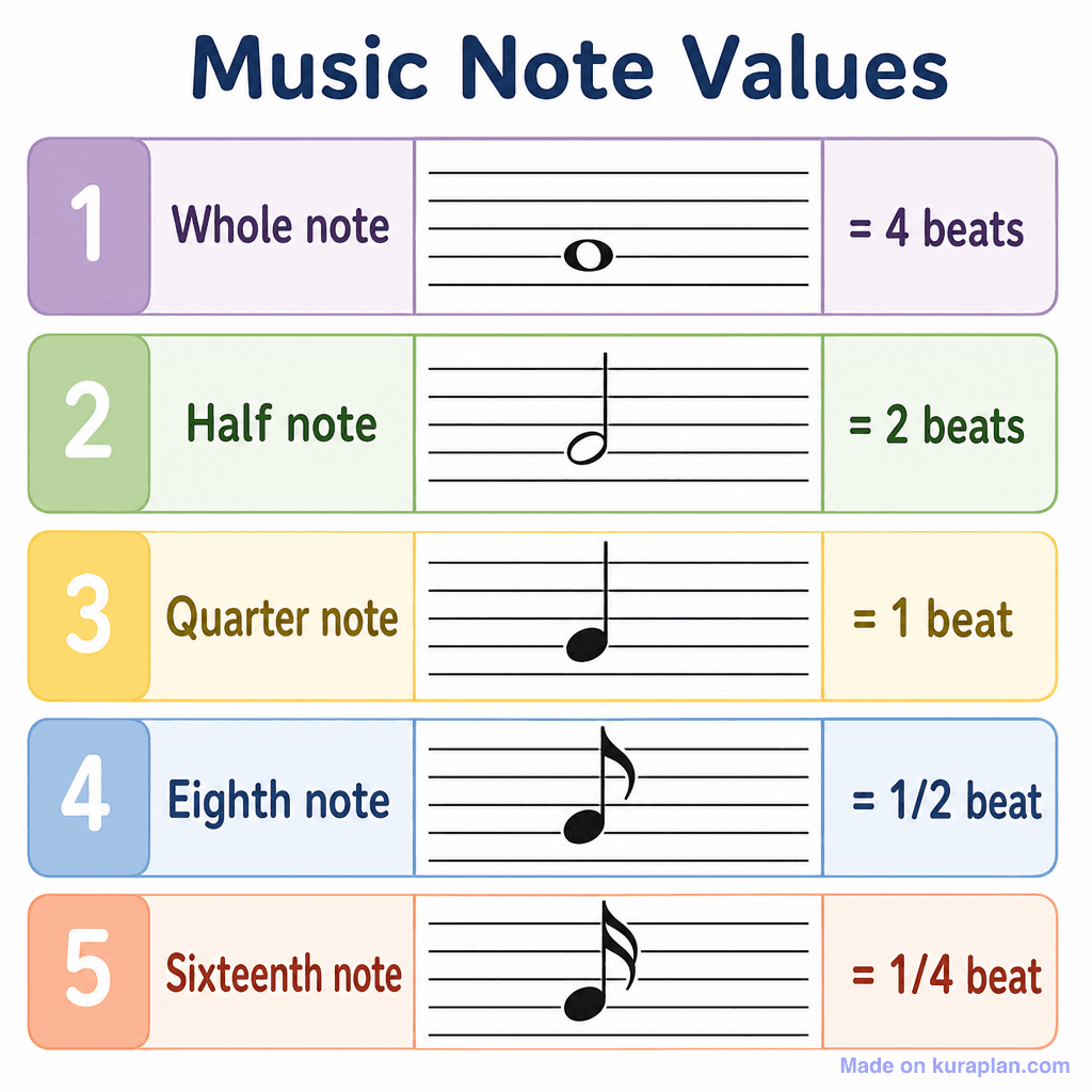 Music Note Values (simple)