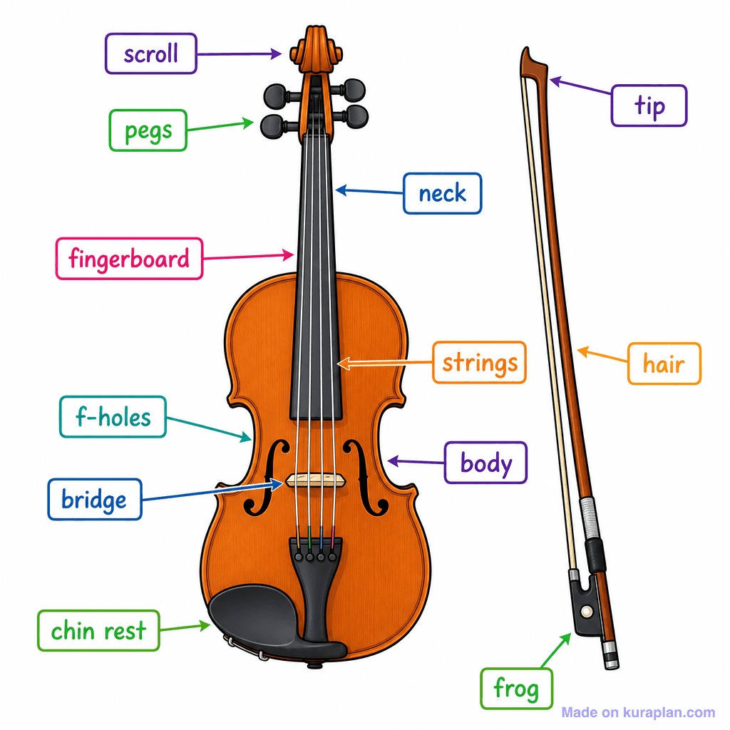 Music Violin Labelled