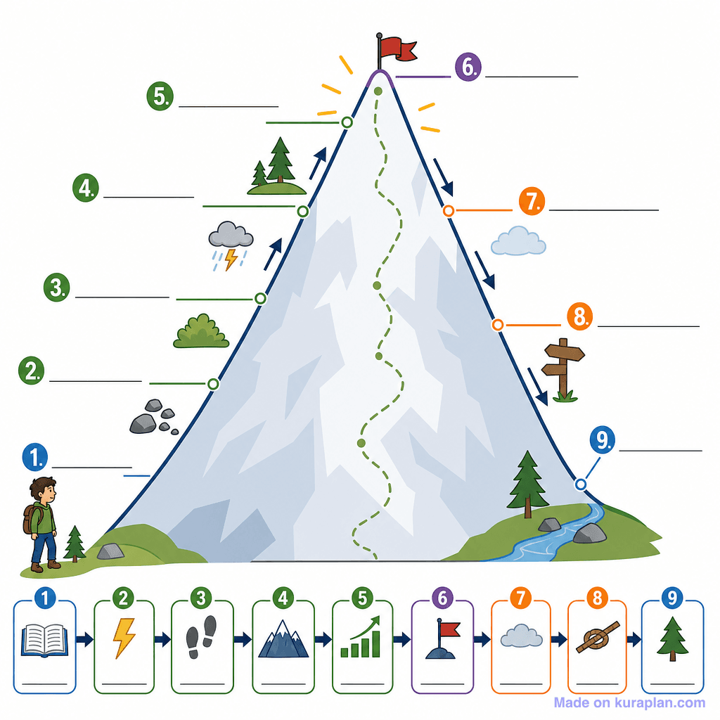 Narrative Plot Diagram (Story Mountain / Arc) (detailed, unlabeled)