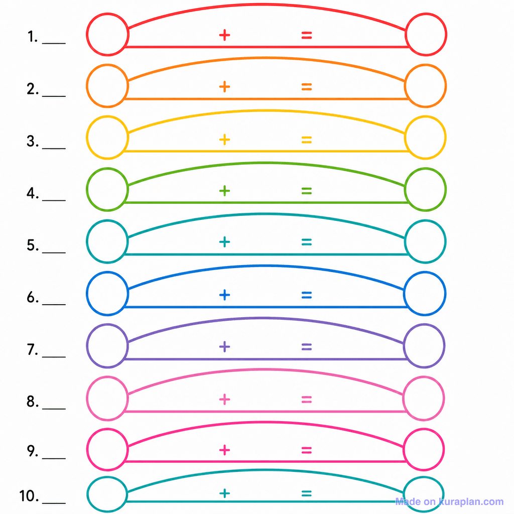 Number Bonds to 20 (simple, unlabeled)
