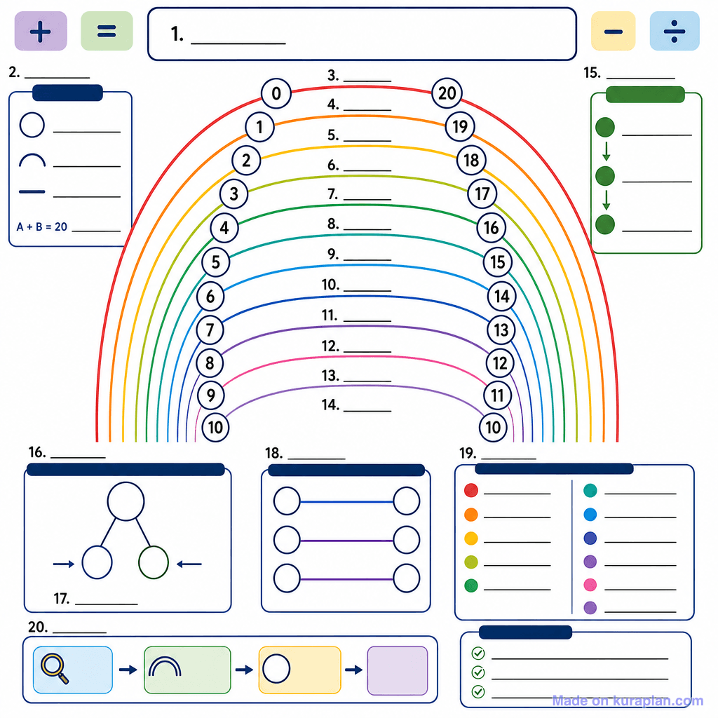 Number Bonds to 20 (detailed, unlabeled)