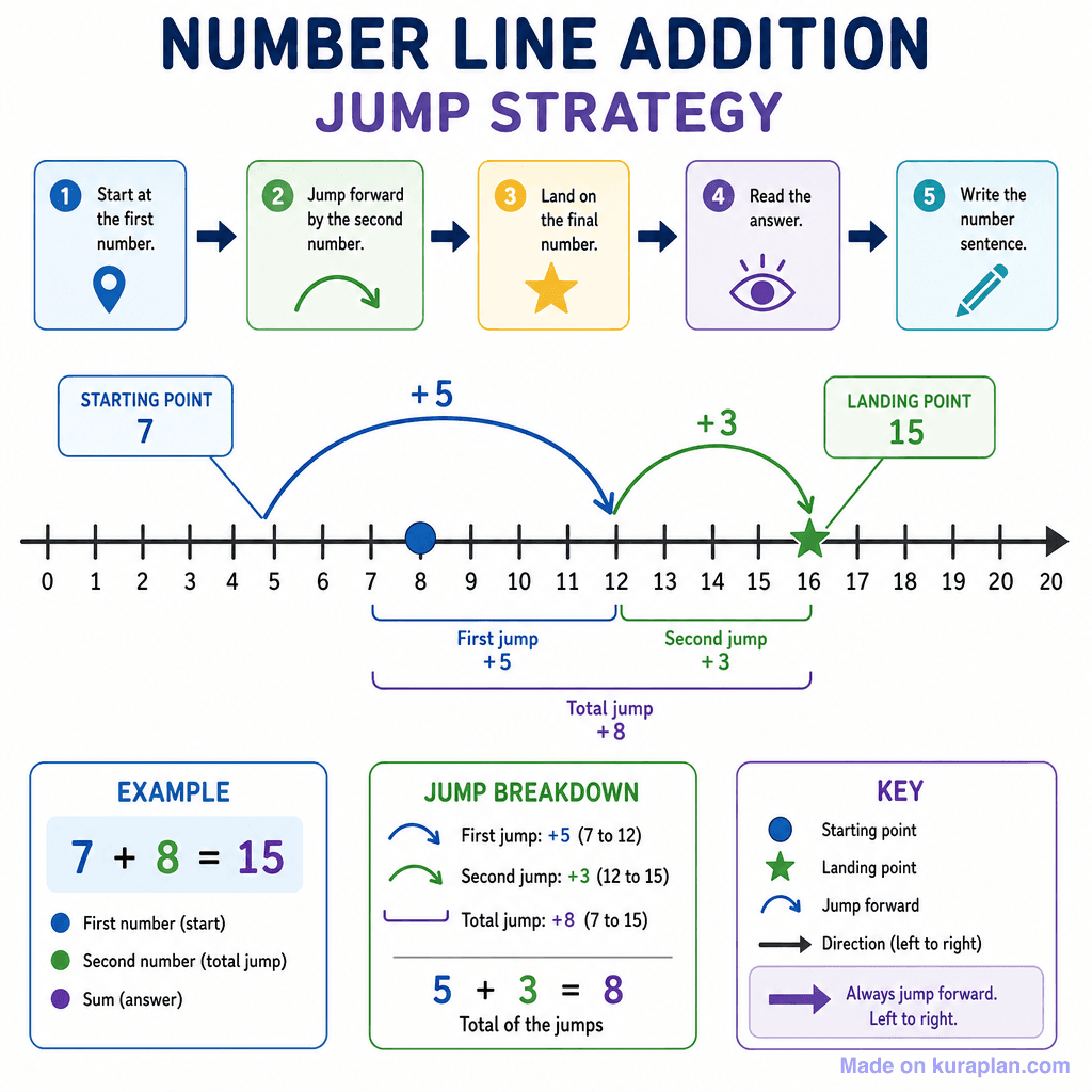 Number Line Addition – Jump Strategy (detailed)