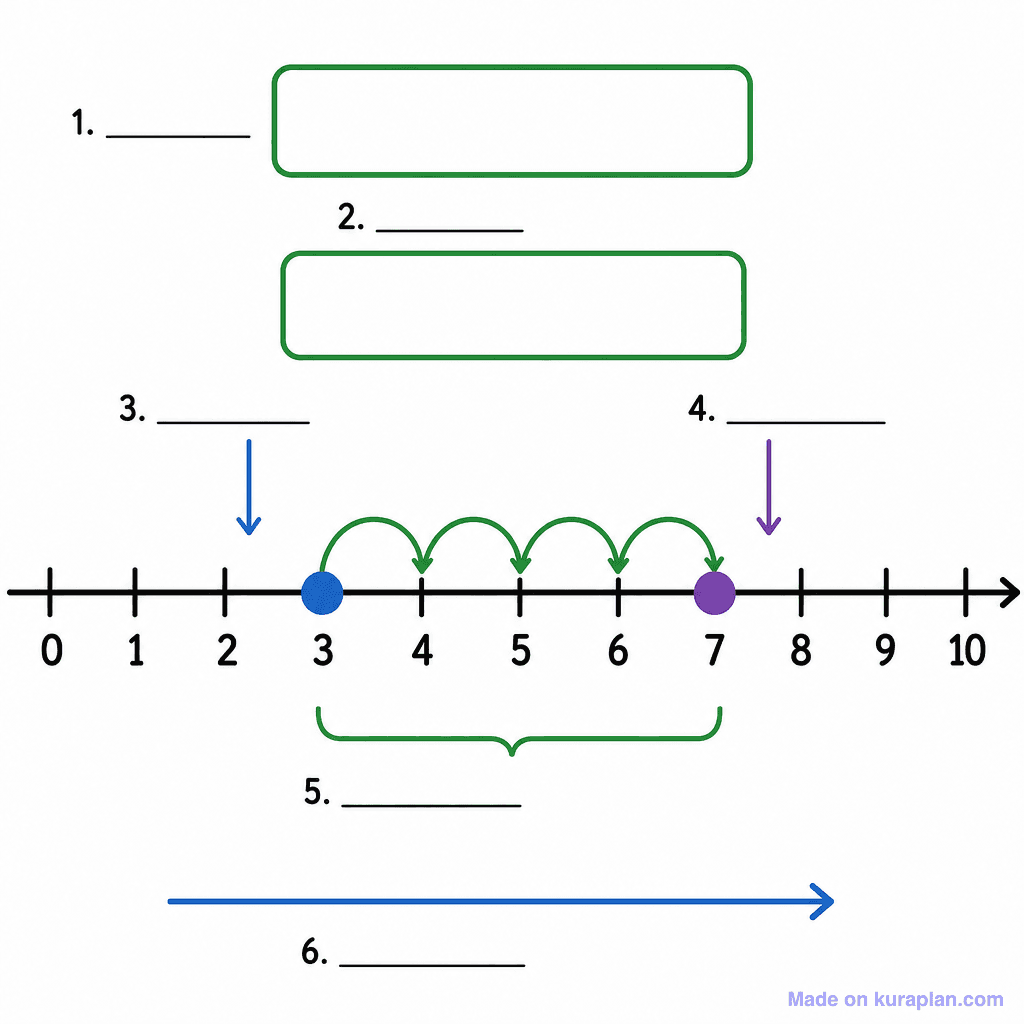 Number Line Addition – Jump Strategy (simple, unlabeled)